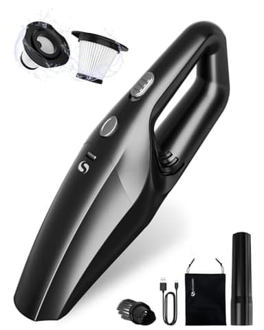 SERVOMASTER Aspirador De Mano, Aspirador Coche Potente con Batería Recargable, Aspiradora De Mano sin Cable con Filtro HEPA, Accesorios para Limpieza Interior, Mini Aspiradora para Hombres y Mujeres