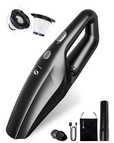 SERVOMASTER Aspirador De Mano, Aspirador Coche Potente con Batería Recargable, Aspiradora De Mano sin Cable con Filtro HEPA, Accesorios para Limpieza Interior, Mini Aspiradora para Hombres y Mujeres