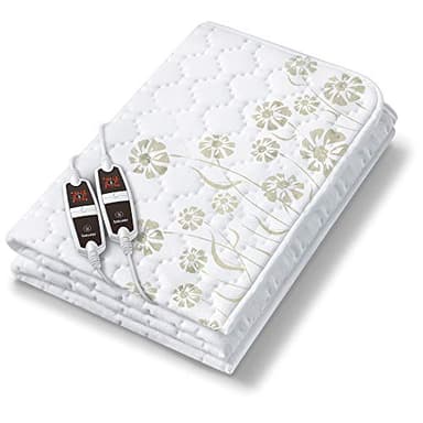 Beurer UB 68 XXL Calientacamas doble, 150 x 160 cm, 2 zonas de temperatura, 4 niveles de temperatura, sistema de seguridad, función de temporizador, lavable a máquina
