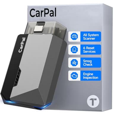 TOPDON Carpal-A obd2 Diagnosis Bluetooth, Diagnosis Coche multimarca para iOS y Android, Completo del Sistema& 6 Funciones de Reinicio, guía de reparación,1 año de actualizaciones gratuitas