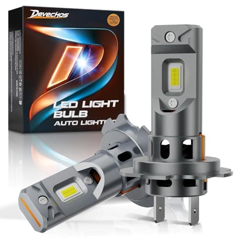 DeveChos Bombilla H7 LED 30000LM: Lámpara LED H7 120W para faros de coche 12V - Reemplazo 6000K Blanco