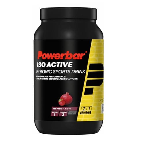 PowerBar Isoactive Red Fruit 1320 g - Bebida Deportiva Isotónica - 5 Electrolitos + C2MAX