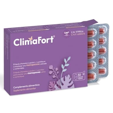 ClimaFort Menopausia | Alivia Sofocos, Sudoración y otros Síntomas de la Premenopausia | Pastillas con Lúpulo, Vitaminas y Minerales | 30 cápsulas | 1 Mes de Tratamiento | 1 al día