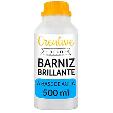 Creative Deco 500 ml Barniz Manualidades para Pintura Acrílica Brillante | Botella de Acabado de Superficies a Base de Agua | Laca Incolora Permanente | Uso Interior y Exterior Decoupage, Bricolaje