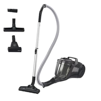 Hoover HP1 Aspiradora Compacta Potente para Suelos Duros, Delicados y Alfombras, Boquillas para Parquet y Mascotas, Filtro de Polvo EPA, Capacidad 2L, Accesorios Integrados, Radio de 8,2m [HP120PET]