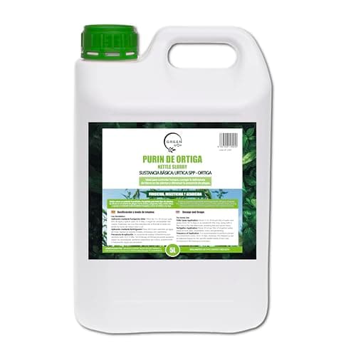 GREENGOF Purin de Ortiga, 5L. Insecticida, Fungicida, Acaricida para el Control de Hongos y para Corregir la clorosis férrica. Orgánico y 100% Natural. Curativo y Preventivo.