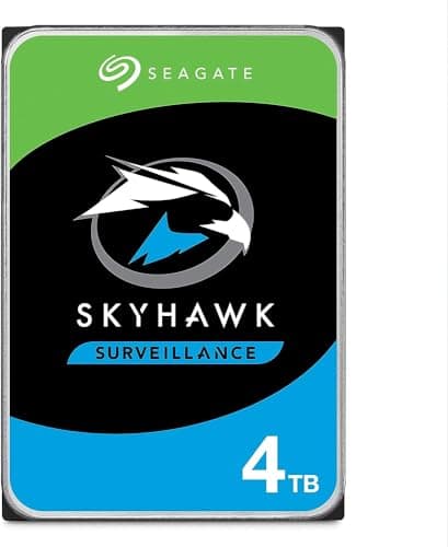 Seagate SkyHawk, 4 TB, Disco Duro Interno De Vigilancia, HDD, 3.5" SATA 6 GB/s, Caché 256 MB, DVR, Sistema de cámaras de seguridad NVR y 3 años de servicios Rescue (ST4000VX016)