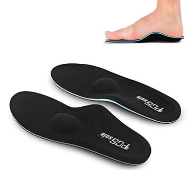 PCSsole La plantilla apoya la plantilla ortopédica funcional suave del pastel del alto arco, pie plano de la inserción, fascitis plantar, dolor de pie negro EU43-44(28cm)