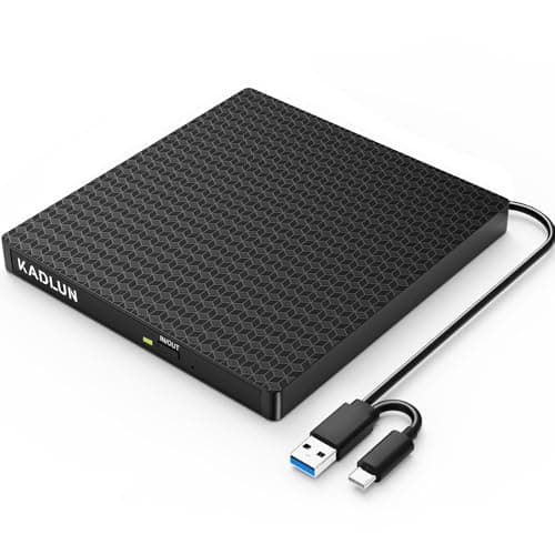 Lector CD/DVD Externo,Grabadora DVD Externa USB 3.0 y Type-C,Disquetera Externa USB,Reproductor CD DVD +/- RW Portatil Lector,Unidades DVD/CD Externa para PC/Laptop/Linux/Windows 11/10/8/Mac/Desktops