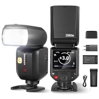 NEEWER Z880-N Flash Speedlite 2,4G i-TTL Flash Cámara Flash Flash para Nikon, UI Mejorada, lámpara de Modelado, Interruptor rápido TTL/M, botón TCM, 76 W Speedlight 1/8000s HSS 7,4 V/2600 mAh batería