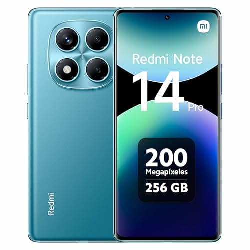 Xiaomi Redmi Note 14 Pro Smart Phone 8GB+256GB 6.67-Inch Rhythm Eye Protection Fingerprint Unlock 50 Million Pixels/Dual Card Dual Standby/NFC Function, 45W Charging, Cargador no Incluido, Ocean Blue