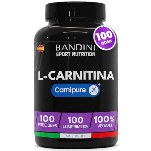 Bandini® L-CARNITINA con Premium Carnipure® - Aumento de Energía y resistencia – Mejora del rendimiento y la recuperación - 100 Tabletas de 1000mg - Suplemento Deportivo a base de L Carnitine Tartrato