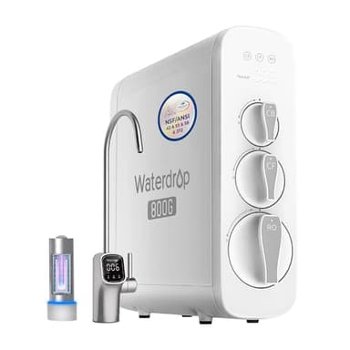 Waterdrop Sistema de Ósmosis Inversa, 800 GPD de Flujo Rápido, Certificado NSF/ANSI 58, 3:1 de Pureza a Drenaje, Sistema de Filtro de Agua Bajo el Fregadero sin Tanque, Reducción de TDS