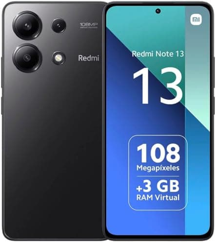 Smartphone Xiaomi Redmi Note 13 4G desbloqueado, 8 GB+256 GB Octa-core, pantalla AMOLED, 6,67", 120 Ge, cámara triple 108 MP, Snapdragon 685, batería de 5000 mAh, 33 W, carga rápida (negro