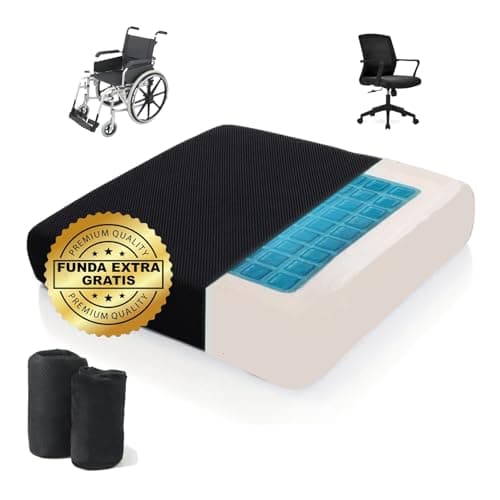 DaymandCare | Original Cojin Antiescaras Gel+Viscoelastico - Funda Extra Gratis Incluida | CojIn Silla de Ruedas | Cojin Silla Oficina | Cojin coxis | Cojines antiescaras | Cojin Asiento Coche