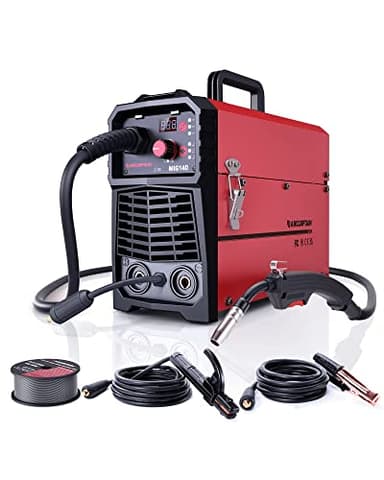 ARCCAPTAIN Máquina de soldar MIG MAG con 140 amperios, 4 en 1 FLUX cable de llenado adecuado/MAG soldador de gas de protección de la máquina/MMA E-Hand/Elevador TIG IGBT Inverter Soldador