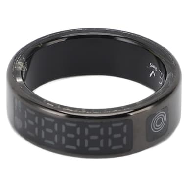 Anillo Inteligente, Rastreador de Fitness con Pantalla, Rastreador de Salud de Anillo Inteligente con Prueba de Lluvia IP68 para Modos de Deportes Múltiples y Desplazamiento de