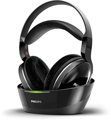 Philips SHD8850/12 - Auriculares para TV con Cargador, circumaurales, Diadema, inalámbricos/alámbricos, 75 dB, Negro