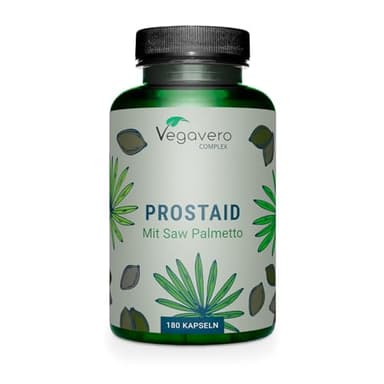 Próstata Vegavero® | Saw Palmetto 5600 mg | 180 Cápsulas | Con Ortiga Verde, Epilobio, Calabaza | Salud Vías Urinarias | Vegano