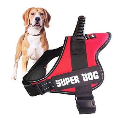 Edipets, Arnes Perro, Antitirones, para Perro Grande Mediano y Pequeño, Homologado, Reflectante, Transpirable, Chaleco Acolchado Ajustable para Adiestramiento (L, Rojo)