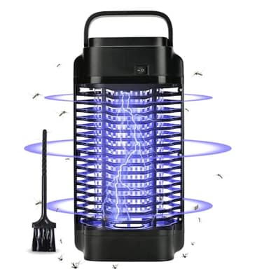 Lampe Moustique Lámpara Asesina de Insectos con Luz 4200V 18W UV Lampara Mosquitos Trampa Mosquitos de Patio Exterior Jardín Cocina Atrapa eficazmente Mosquitos Moscas y Polilla