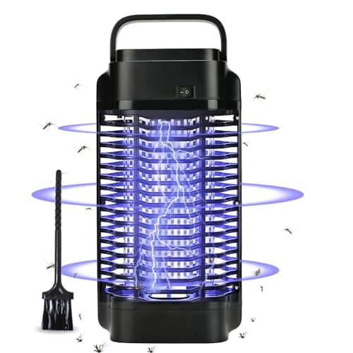 Lampe Moustique Lámpara Asesina de Insectos con Luz 4200V 18W UV Lampara Mosquitos Trampa Mosquitos de Patio Exterior Jardín Cocina Atrapa eficazmente Mosquitos Moscas y Polilla