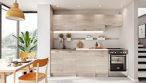 Genérico Muebles de Cocina Completa Color Madera Sonoma 180 y 240 cms Encimera incluida ref-30