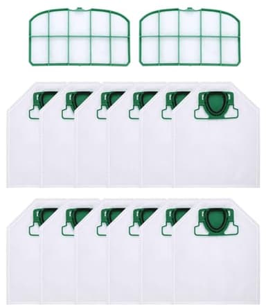Kit 10 Bolsas Compatibles con Vorwerk Kobold Vk200 FP200 con 2 Filtros HEPA Aspiradora, Accesorios Bolsa de Polvo para Vorwerk Kobold, Aptas para Alérgicos
