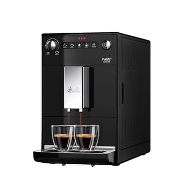 Melitta Purista F230-102 - Cafetera superautomática compacta con molinillo silencioso, máquina de café con sistema de extracción de aroma, intensidad del café regulable y limpieza automática, negro
