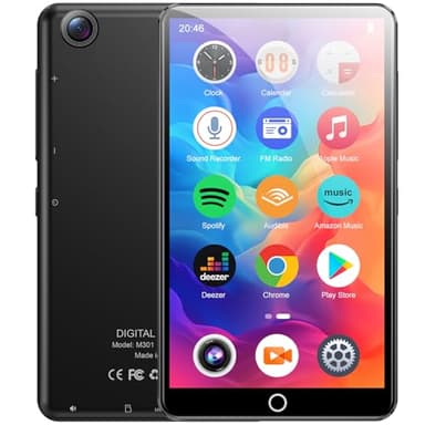 Reproductor MP3 80GB con Bluetooth y WiFi, MP3 Player with 13MP Rear Cámara, Android 9.0 Reproductor MP4 de 8 Núcleos con Spotify Audible Deezer Play Store, IPS 4.02" Pantalla Táctil, MP3 for Ninos