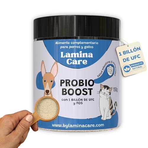Lamina Care - Probioticos Perros y Gatos para Mejorar la Salud Intestinal y la Absorción de Nutrientes, Probióticos para Perros con 1 Billón de UFC, Reducen la Inflamación y Refuerzan Sistema Inmune