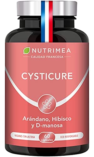 Arándanos Rojos Cápsulas con Hibisco y D-Manosa | 100% Natural Prevenir Infecciones Urinarias Cistitis Recurrentes | Vegano Sin Gluten ni Lactosa Sin OGM | Hombres y Mujeres Nutrimea