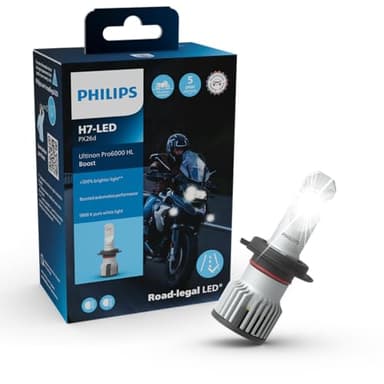Philips Ultinon Pro6000 Boost Moto H7-LED lámpara LED homologada*, +300% más brillante**, 5.800K, diseño ultracompacto