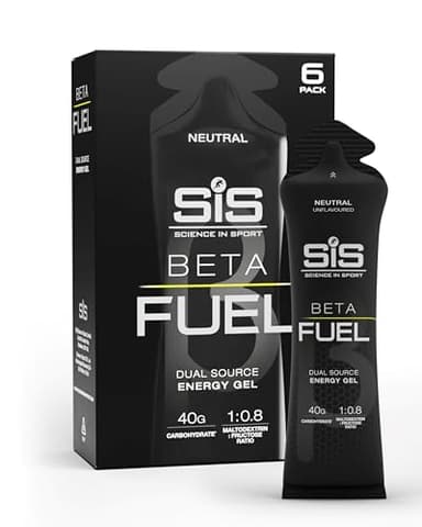 Science in Sport Beta Fuel Gel 6 x 60ml Sin sabor, Gel energético rico en carbohidratos con 40g de hidratos de carbono, Energy gel de fácil digestión para un rendimiento óptimo