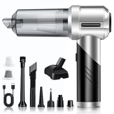 NVKHG Aspirador de Mano, 18000Pa Mini Aspirador, Plegable Aspirador de Coche 3 en 1 con Motor sin escobillas, Aspirador sin Cable para Coche, para Uso en la Oficina, el hogar, la Cocina