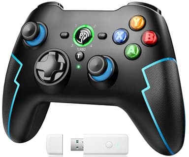 EasySMX 9013PRO Mandos PC Inalambrico con Hall Trigger - Turbo - Vibración - Batería Incorporada para PC/PS3/Switch/Android TV Box/Móvil/Tableta/Portátil - Compatible con Black Myth: Wukong- Azul