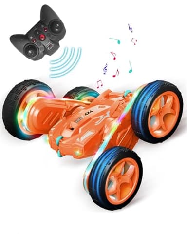 Rumicet Coche Teledirigido Niño, Rotación de 360° 2.4Ghz RC Coche Acrobático Teledirigido, Coche Teledirigido Acrobático con Luz LED, Largo Tiempo De Juego, Regalos para Niños, Juguetes Niños