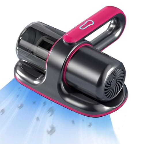 Aspirador de Ácaros, 13 KPa Aspiradora antiácaros de Mano con Luz UV, aspiradora de Mano con Filtro HEPA, destruye el 99,99% de Todos los ácaros para Camas, Almohadas, sofás y alfombras (Gris)