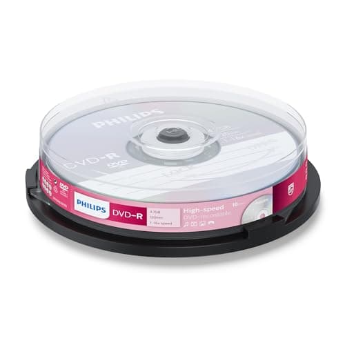 Philips DVD-R DM4S6B10F/00 - DVD+RW vírgenes (4,7 GB, DVD-R, 120 min, 16x)
