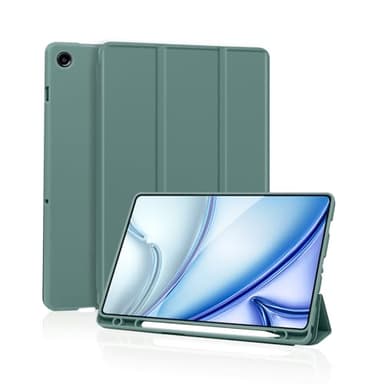 Funda Compatible con Samsung Galaxy Tab A9 Plus / A9+ 11 Pulgadas 2023, SM-X210/X215/X216/X218, Funda con Soporte para bolígrafo, Triple Soporte, Funda Protectora para Dormir y Despertar, Verde Pino