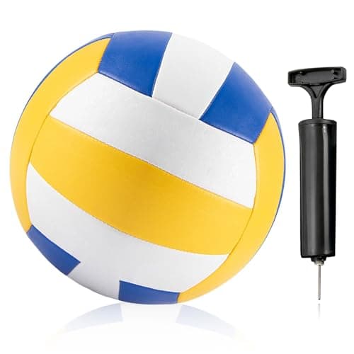 WIYETY Balón de voleibol de playa tamaño oficial 5: pelotas de voleibol blandas con bomba de pelota, pelota de voleibol de tacto suave, entrenamiento deportivo, juego de arena para exteriores e