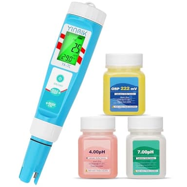 Medidor de pH y cloro Medidor de Sal Digital YINMIK Probador de 7 en 1 TDS EC ORP y Temp Calidad del Agua de la piscina kit de prueba salinidad para piscina de agua salada acuario SPA hidropónico