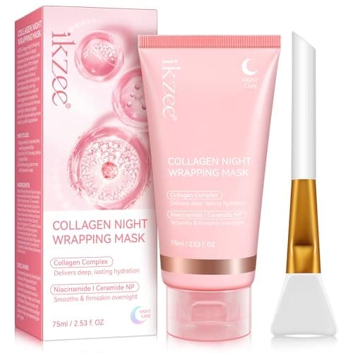 Collagen Night Wrapping Mask, Mascarilla De ColáGeno Para La Cara Durante La Noche, Bio Collagen Real Deep Mask Collagen Mask Face Overnight, Mascarilla Despegable De ColáGeno Coreano, 75 ML