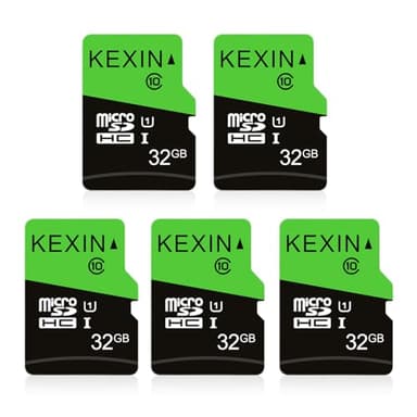 KEXIN 32GB TF Tarjeta de Memoria Micro SD de 32 GB MicroSDHS C10 hasta 80 MB/s, 5 Unidades Tarjeta Externa UHS-1 Class 10 para Cámara Deportiva, IPC Cámara, Smartphone,Drone [5 Pack * 32GB]