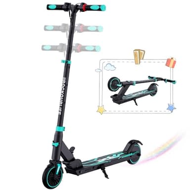 RCB TECH Patinete Eléctrico Niños (8-12-16 años) - Patinete eléctrico Plegable para niños - Autonomía máxima 16 KM - Máx.20 KM/H - Regalo para niños y Adolescentes