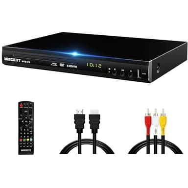 Reproductor de Blu-Ray para TV, reproductores de DVD con coaxial/HDMI/AV/salida, entrada USB, todos los DVD y discos Blu-ray de la región B/2, Full HD compacto, reproductor de Blu-ray 1080p (WTB-978B)