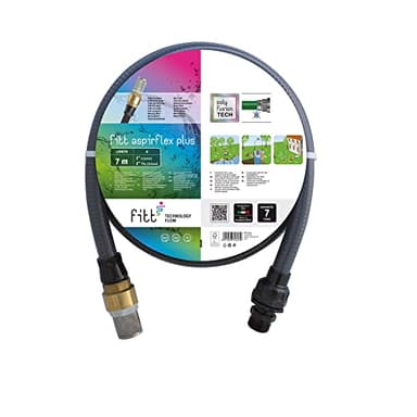 FITT ASPIRFLEX PLUS 7 m - Manguera para Aspiración del Agua, para Conexión a Bombas, con Filtro de Latón, Gris