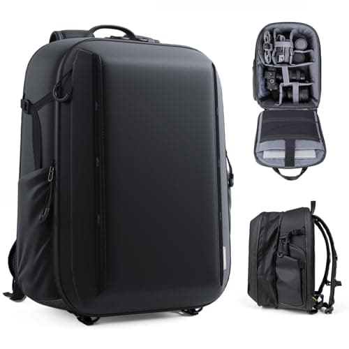 RALENO Mochila para cámara, Funda rígida Impermeable para cámara con Compartimento Frontal expandible para cámara réflex réflex Digital sin Espejo, Compatible con dji Mavic Drone/16 portátil/trípode