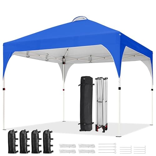 Yaheetech Carpa Plegable 3x3m Cenador de Jardín Impermeable para 8-10 Personas,con Ventilacion y Bolsa de Transporte, Ideal para Playa y Camping Azul