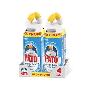 Pato - WC Acción Total limpiador para inodoro Oceano, limpia y perfuma, 750ml (2 x Duo Pack, 4 unidades)